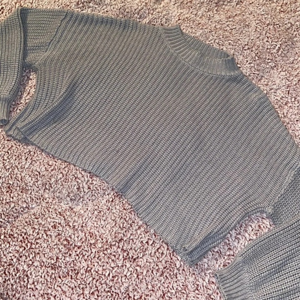 Grey Crop Sweater